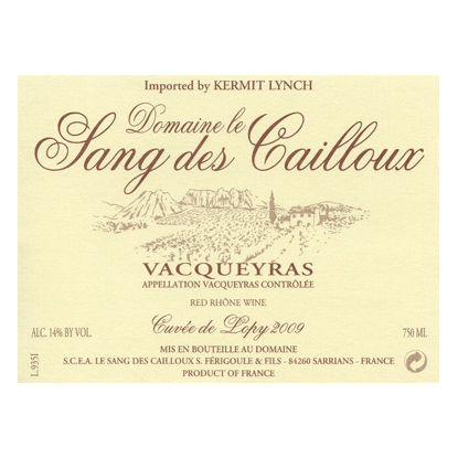 Product image for Domaine le Sang des Cailloux Vacqueyras Cuvée de Lopy Rouge 2024 750ml
