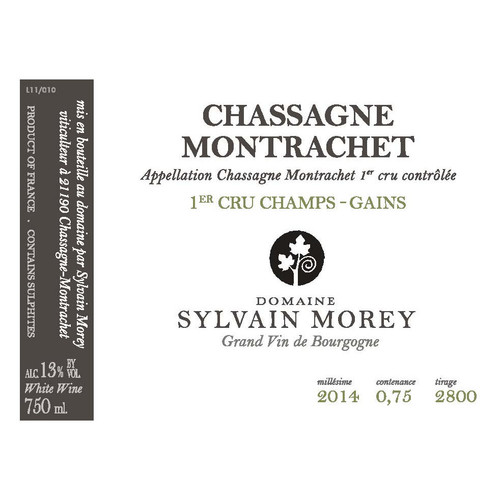 Sylvain Morey Chassagne-Montrachet Blanc 1er Cru Champs-Gains 2023 750ml