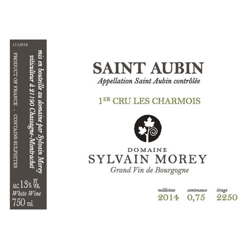 Sylvain Morey Saint Aubin 1er Cru Les Charmois Blanc 2023 750ml
