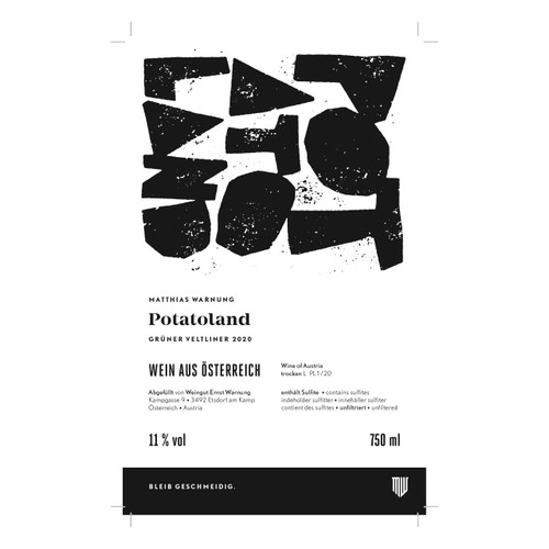 Product image for Matthias Warnung Grüner Veltliner Trocken Potatoland 2025 750ml