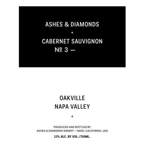 Product image for Ashes & Diamonds Cabernet Sauvignon Red Hen Vineyard №3 Oak Knoll District of Napa Valley 2023 750ml