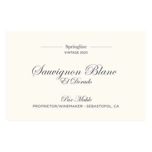 Product image for Pax Mahle Wines Sauvignon Blanc Springline El Dorado 2025 750ml