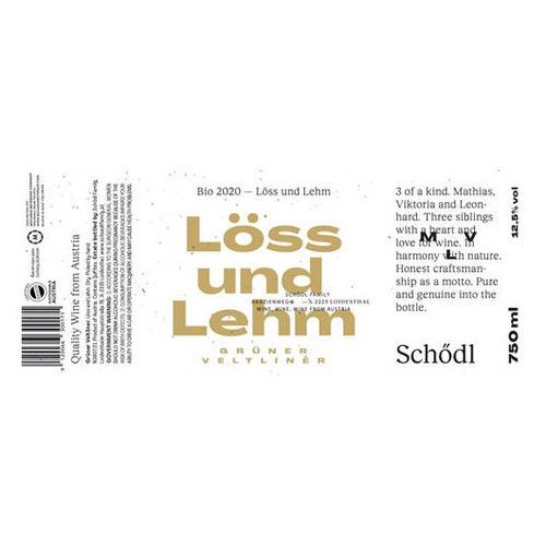 Product image for Schodl Grüner Veltliner Löss Und Lehm Bio 2025 750ml