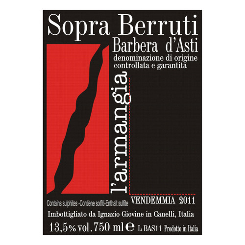 Product image for l'armangia Barbera d'Asti Sopra Berruti 2023 750ml
