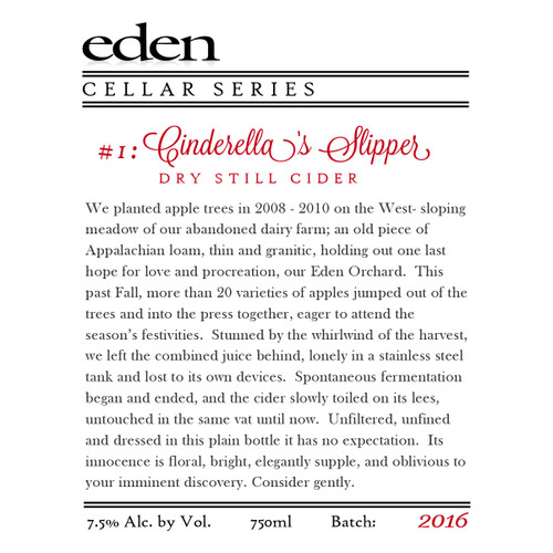 Product image for Eden #1 Cinderella's Slipper 2024 750ml