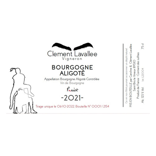 Product image for Vigneron Clément Lavallée Bourgogne Aligoté Pariot 2024 750ml