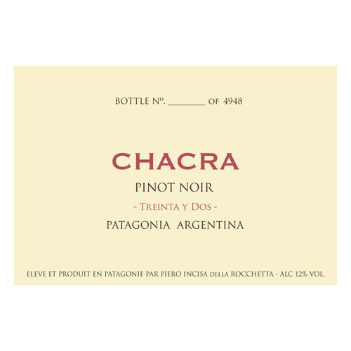Product image for Bodegas Chacra Pinot Noir Treinta y Dos Patagonia 2024 750ml