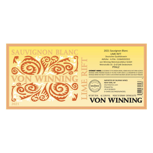 Product image for Weingut von Winning Pfalz Sauvignon Blanc Lime Rift 2025 750ml