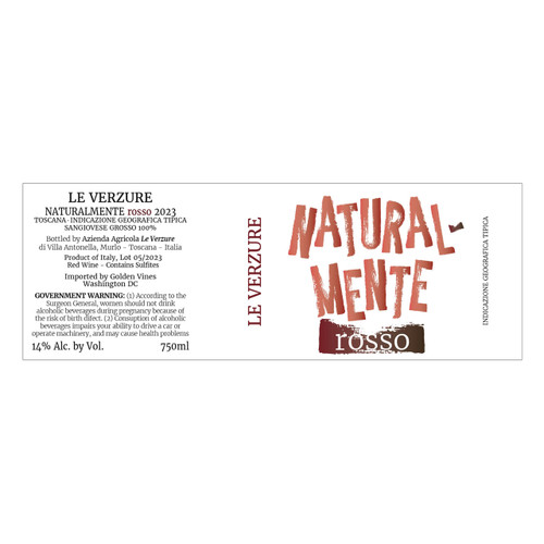 Product image for Le Verzure Toscana Naturalmente Rosso 2025 750ml