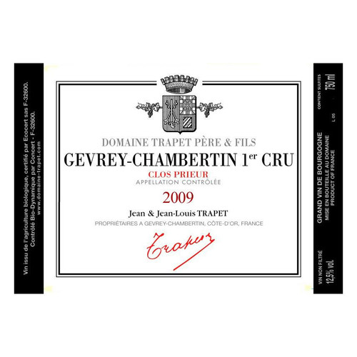 Product image for Domaine Trapet Père & Fils Gevrey-Chambertin 1er Cru Clos-Prieur 2023 750ml