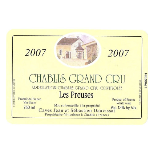 Jean & Sebastien Dauvissat Chablis Grand Cru Les Preuses 2021 1.5L