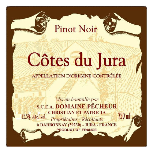 Domaine Pecheur Cotes du Jura Pinot Noir 2025 750ml