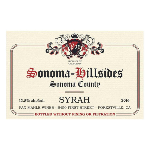 Product image for Pax Mahle Wines Sonoma County Syrah Sonoma-Hillsides 2024 750ml