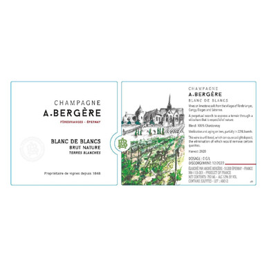 A. Bergere Champagne Brut Nature Blanc De Blancs Terres Blanches