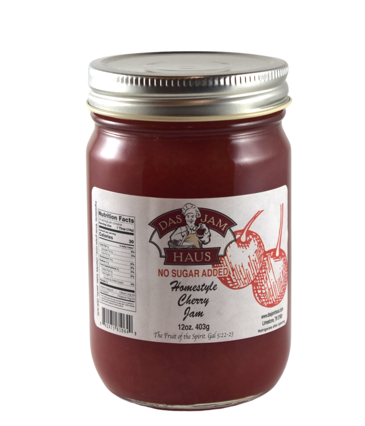 Homemade No Sugar Added Cherry Jam | Das Jam Haus in Tennessee