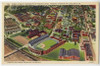 University of Pennsylvania Linen Postcard - Aerial View and Franklin Field