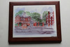 Painted Tile Of Johnston Gate Harvard Hall - Framed