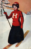 Early Harvard Postcard - Female Skier