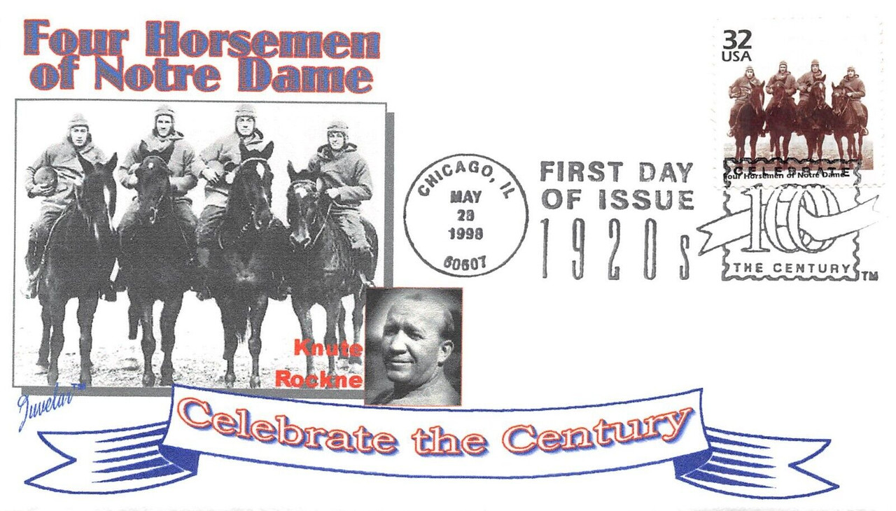 Four Horsemen of Notre Dame Stamp First Day Cover Collectible Ivy