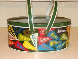 Collegiate Banner Tin Lunchbox or Sewing Box