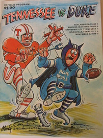 Duke v Tennessee Football Program 1978