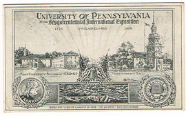 1926 University of Pennsylvania Sesquicentennial International Exposition Postcard
