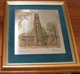 Harkness Tower Yale University Reed and Barton Framed Etching
