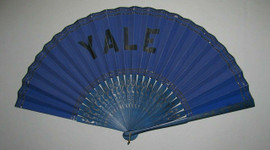 Vintage c1900 Yale Wooden Paper Folding Fan