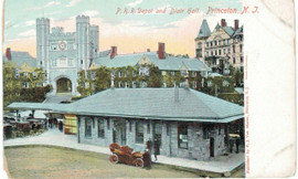 Very Early Princeton University Postcard of Blair Hall and Pennsylvania Railroad Depot