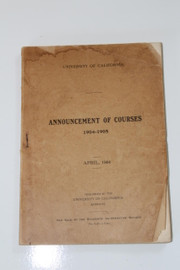 Announcement of Courses 1904-1905 - UC Berkeley