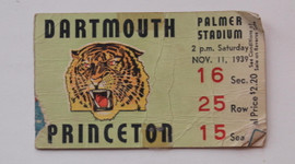 Dartmouth v Yale 1939 Football Game Ticket