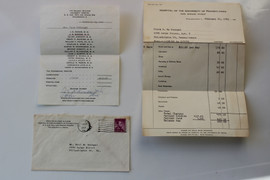 1962 University of Pennsylvania Hospital Bill signed by J.E. Rhoads