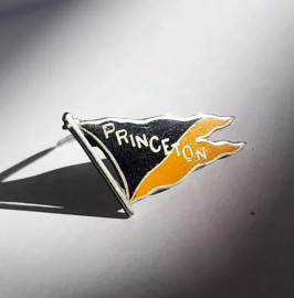 Princeton University Flag Pin From 1892 - Sterling Silver