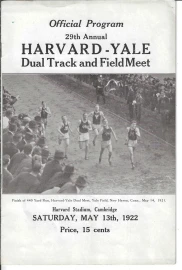 Harvard Yale Track Meet Program 1922