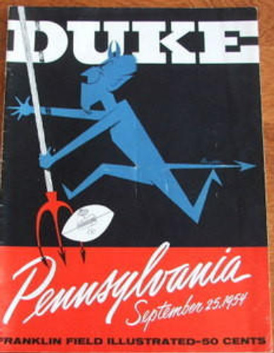 Duke v Penn Football Program 1954