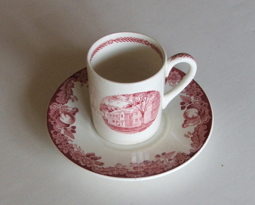 Harvard Wedgwood Demitasse Cup and Saucer Old College