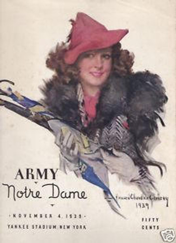 Army v Notre Dame Football Program 1939 - Christy Cover