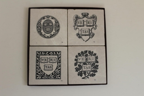 Harvard University Marble Coaster Set of 4 - Logos and Crests