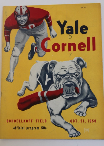 Yale v Cornell Football Program 1950