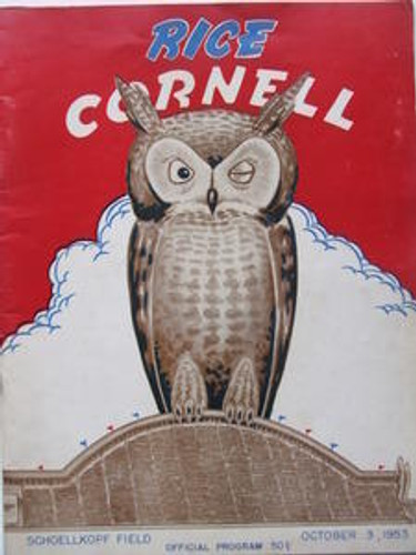 Cornell v Rice Football Program 1953