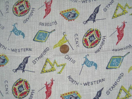 Swatch of Collegiate Fabric made of Cotton, c1950s