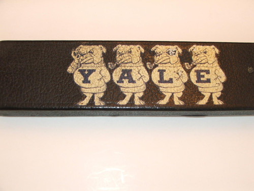 Yale University Leather Slide Rule Case with Bulldogs