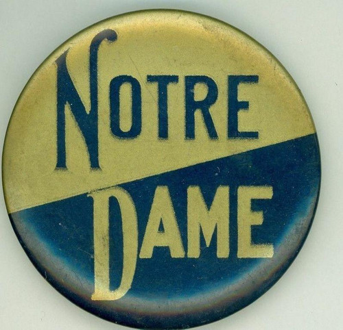 Large Notre Dame Vintage Pinback Button