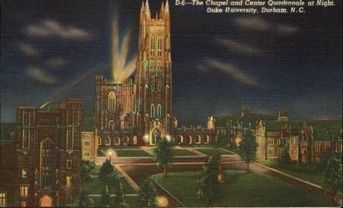 Chapel and Center Quadrangle Duke Postcard