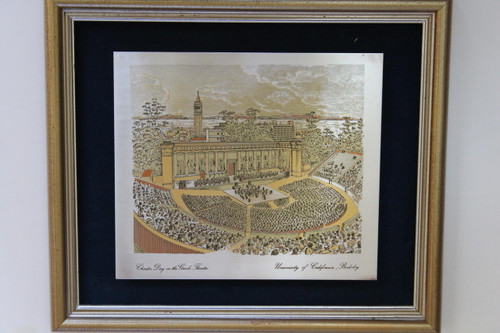 University of California Berkeley Framed Etching - Greek Theatre