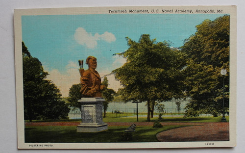 US Naval Academy Annapolis Tecumseh Monument Hall Postcard