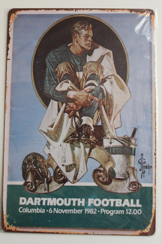 Dartmouth v  Columbia Football Program Cover Tin Sign for Display or Home Decor