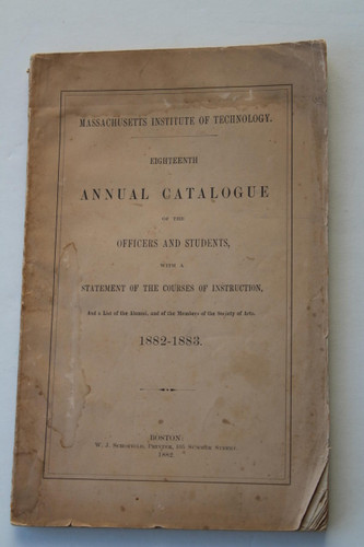 MIT Catalogue for 1882-1883