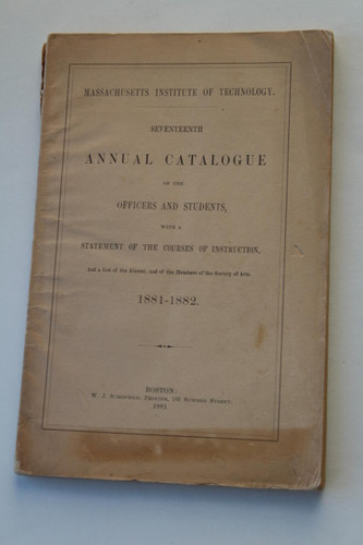 MIT Catalogue for 1881-1882