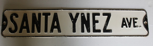 Vintage Original Stanford University Street Sign - Santa Ynez Avenue